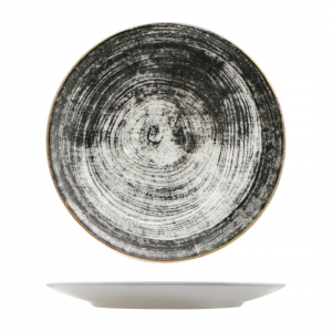 Piatto Piano LINEA BLACK ROUND Saturnia